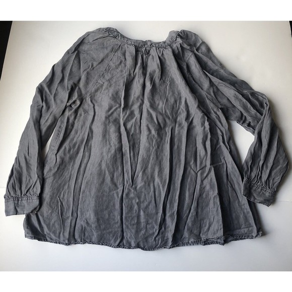Simply Styled by Sears Womens Medium Long Sleeve Dark Grey Shirt With Tassels - Picture 2 of 10
